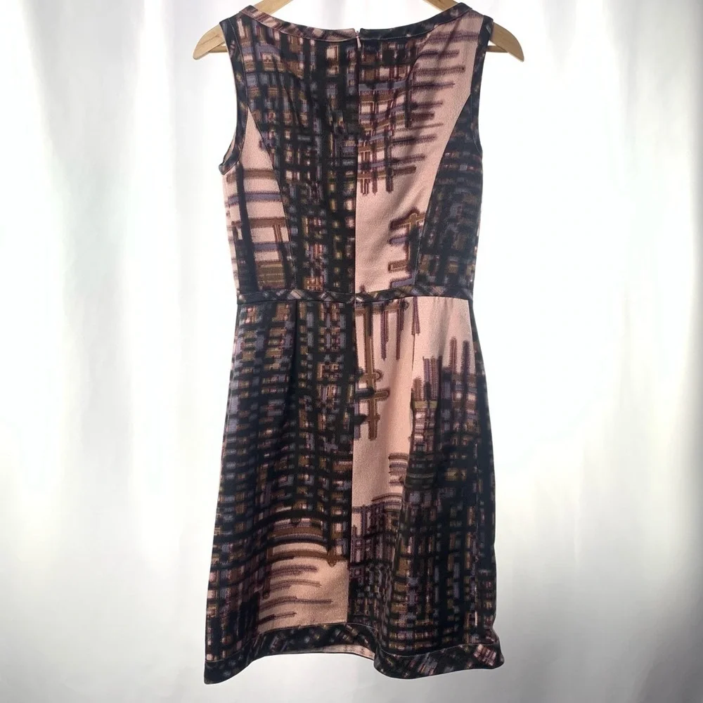 Beth Bowley Sleeveless Cotton‎ Silk Printed Sheath Dress in Pink Black Size 2